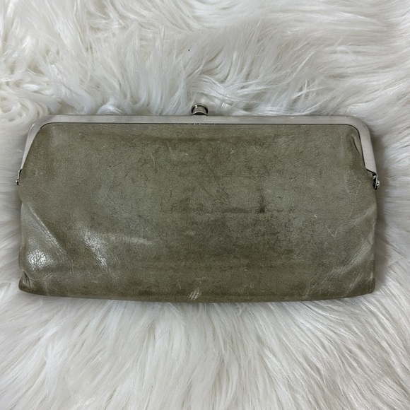 HOBO International Gray Leather Lauren Clutch-Wallet - Picture 2 of 10